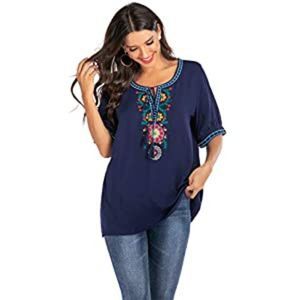 Women's Summer Casual Embroidered Blouse